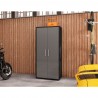 Manhattan Comfort Eiffel 73.43" Garage Cabinet with 4 Adjustable Shelves in Grey Gloss