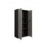 Manhattan Comfort Eiffel 73.43" Garage Cabinet with 4 Adjustable Shelves in Grey Gloss Open
