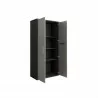 Manhattan Comfort Eiffel 73.43" Garage Cabinet with 4 Adjustable Shelves in Grey Gloss Open - Manhattan Comfort Eiffel 73.43" Garage Cabinet with 4 Adjustable Shelves in Grey Gloss Open