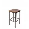Trent Backless Square Barstool With Steel Frame And Clear Coat - Trent Backless Square Barstool With Steel Frame And Clear Coat