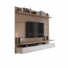 City 1.8 Floating Wall Theater Entertainment Center - Maple Cream and Off White - Right Angle