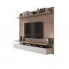 City 1.8 Floating Wall Theater Entertainment Center - Maple Cream and Off White- Left Angle