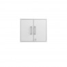 Manhattan Comfort Eiffel Floating Garage Storage Cabinet with Lock and Key in White Gloss Front