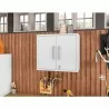 Manhattan Comfort Eiffel Floating Garage Storage Cabinet with Lock and Key in White Gloss - Manhattan Comfort Eiffel Floating Garage Storage Cabinet with Lock and Key in White Gloss