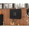 Manhattan Comfort Eiffel Floating Garage Storage Cabinet with Lock and Key in Black Matte - Manhattan Comfort Eiffel Floating Garage Storage Cabinet with Lock and Key in Black Matte