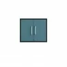 Manhattan Comfort Eiffel Floating Garage Storage Cabinet with Lock and Key in Blue Gloss Front - Manhattan Comfort Eiffel Floating Garage Storage Cabinet with Lock and Key in Blue Gloss Front