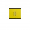Manhattan Comfort Eiffel Floating Garage Storage Cabinet with Lock and Key in Yellow Gloss Front
