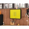 Manhattan Comfort Eiffel Floating Garage Cabinet in Matte Black and Yellow Front