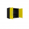 Manhattan Comfort Eiffel Floating Garage Storage Cabinet with Lock and Key in Yellow Gloss Open