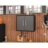 Manhattan Comfort Eiffel Floating Garage Cabinet in Matte Black and Grey Front