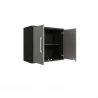 Manhattan Comfort Eiffel Floating Garage Storage Cabinet with Lock and Key in Grey Gloss Open - Manhattan Comfort Eiffel Floating Garage Storage Cabinet with Lock and Key in Grey Gloss Open