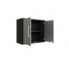 Manhattan Comfort Eiffel Floating Garage Cabinet in Matte Black and Grey Open