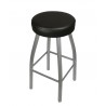 Kyle Backless Round Swivel Barstool With Steel Frame And Sand Black Finish - Black