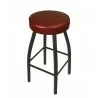 Kyle Backless Round Swivel Barstool With Steel Frame And Sand Black Finish - Red Cushion - Kyle Backless Round Swivel Barstool With Steel Frame And Sand Black Finish - Red Cushion