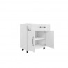Manhattan Comfort Eiffel 28.35" Mobile Garage Storage Cabinet with 1 Drawer in White Gloss Open