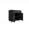 Manhattan Comfort Eiffel 28.35" Mobile Garage Storage Cabinet with 1 Drawer in Black Matte Open