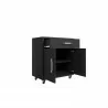 Manhattan Comfort Eiffel 28.35" Mobile Garage Storage Cabinet with 1 Drawer in Black Matte Open - Manhattan Comfort Eiffel 28.35" Mobile Garage Storage Cabinet with 1 Drawer in Black Matte Open