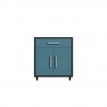 Manhattan Comfort Eiffel 28.35" Mobile Garage Storage Cabinet with 1 Drawer in Blue Gloss Front
