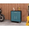 Manhattan Comfort Eiffel 28.35" Mobile Garage Storage Cabinet with 1 Drawer in Blue Gloss