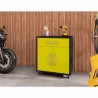 Manhattan Comfort Eiffel 28.35" Mobile Garage Storage Cabinet with 1 Drawer in Yellow Gloss