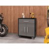 Manhattan Comfort Eiffel 28.35" Mobile Garage Storage Cabinet with 1 Drawer in Grey Gloss