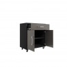 Manhattan Comfort Eiffel 28.35" Mobile Garage Storage Cabinet with 1 Drawer in Grey Gloss Open