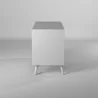 Alpine Furniture Flynn Small TV Console, White - Front Angle - Side Angle - Alpine Furniture Flynn Small TV Console, White - Front Angle - Side Angle