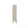 Manhattan Comfort Bogart 62.6" Mid-Century Modern Bookcase in Off-White and Nature Side