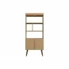 Manhattan Comfort Bogart 62.6" Mid-Century Modern Bookcase in Off-White and Nature Back - Manhattan Comfort Bogart 62.6" Mid-Century Modern Bookcase in Off-White and Nature Back