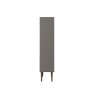 Manhattan Comfort Bogart 62.6" Mid-Century Modern Bookcase in Grey and Nature Side