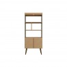 Manhattan Comfort Bogart 62.6" Mid-Century Modern Bookcase in Grey and Nature Back