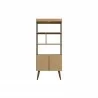 Manhattan Comfort Bogart 62.6" Mid-Century Modern Bookcase in Grey and Nature Back - Manhattan Comfort Bogart 62.6" Mid-Century Modern Bookcase in Grey and Nature Back