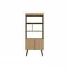 Manhattan Comfort Bogart 62.6" Mid-Century Modern Bookcase in Rustic Brown and Nature Back - Manhattan Comfort Bogart 62.6" Mid-Century Modern Bookcase in Rustic Brown and Nature Back