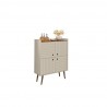 Manhattan Comfort Bogart 45.5" Mid-Century Modern Accent Cabinet in Off-White and Nature