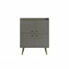 Manhattan Comfort Bogart 45.5" Mid-Century Modern Accent Cabinet in Grey and Nature Front - Manhattan Comfort Bogart 45.5" Mid-Century Modern Accent Cabinet in Grey and Nature Front