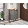 Manhattan Comfort Bogart 45.5" Mid-Century Modern Accent Cabinet in Grey and Nature