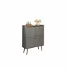Manhattan Comfort Bogart 45.5" Mid-Century Modern Accent Cabinet in Grey and Nature - Manhattan Comfort Bogart 45.5" Mid-Century Modern Accent Cabinet in Grey and Nature