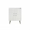Manhattan Comfort Bogart 45.5" Mid-Century Modern Accent Cabinet in White and Nature Front - Manhattan Comfort Bogart 45.5" Mid-Century Modern Accent Cabinet in White and Nature Front