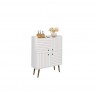 Manhattan Comfort Bogart 45.5" Mid-Century Modern Accent Cabinet in White and Nature 