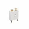 Manhattan Comfort Bogart 45.5" Mid-Century Modern Accent Cabinet in White and Nature  - Manhattan Comfort Bogart 45.5" Mid-Century Modern Accent Cabinet in White and Nature 