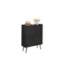 Manhattan Comfort Bogart 45.5" Mid-Century Modern Accent Cabinet in Black and Nature