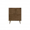 Manhattan Comfort Bogart 45.5" Mid-Century Modern Accent Cabinet in Rustic Brown and Nature Front