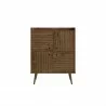 Manhattan Comfort Bogart 45.5" Mid-Century Modern Accent Cabinet in Rustic Brown and Nature Front - Manhattan Comfort Bogart 45.5" Mid-Century Modern Accent Cabinet in Rustic Brown and Nature Front