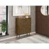 Manhattan Comfort Bogart 45.5" Mid-Century Modern Accent Cabinet in Rustic Brown and Nature - Manhattan Comfort Bogart 45.5" Mid-Century Modern Accent Cabinet in Rustic Brown and Nature