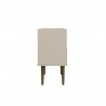 Manhattan Comfort Bogart Mid-Century Modern Nightstand in Off-White and Nature Side
