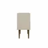 Manhattan Comfort Bogart Mid-Century Modern Nightstand in Off-White and Nature Side - Manhattan Comfort Bogart Mid-Century Modern Nightstand in Off-White and Nature Side
