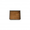 Manhattan Comfort Bogart Mid-Century Modern Nightstand in Grey and Nature Top