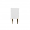 Manhattan Comfort Bogart Mid-Century Modern Nightstand in White and Nature Side