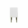 Manhattan Comfort Bogart Mid-Century Modern Nightstand in White and Nature Side - Manhattan Comfort Bogart Mid-Century Modern Nightstand in White and Nature Side