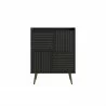 Manhattan Comfort Bogart 45.5" Mid-Century Modern Accent Cabinet in Black and Nature Front - Manhattan Comfort Bogart 45.5" Mid-Century Modern Accent Cabinet in Black and Nature Front